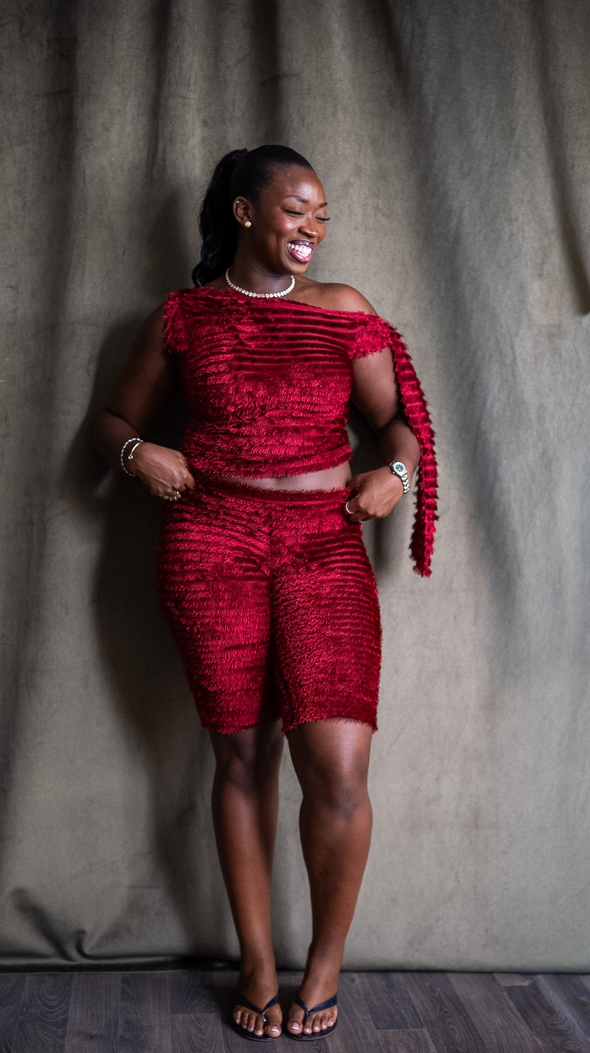 SUMAI — The Burgundy Knit Capri Pants